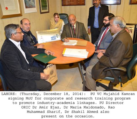 Pu Oric Signs Mou With Cbrs University Of The Punjab Press Release