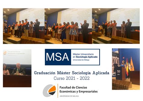 Acto De Graduaci N Del Alumnado Del Master En Sociolog A Aplicada