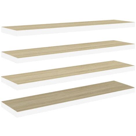 Schweberegale 4 Stk Eiche und Weiß 100x23 5x3 8 cm MDF