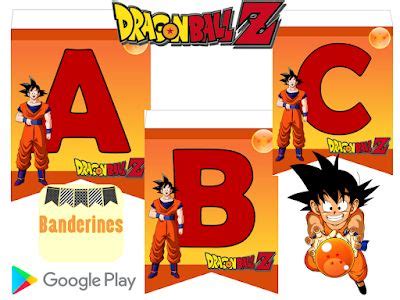 Toppers feliz cumpleaños Dragon Ball Z Banderines feliz cumpleaños