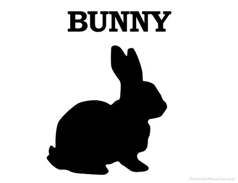 Printable Bunny Silhouette - Print Free Bunny Silhouette