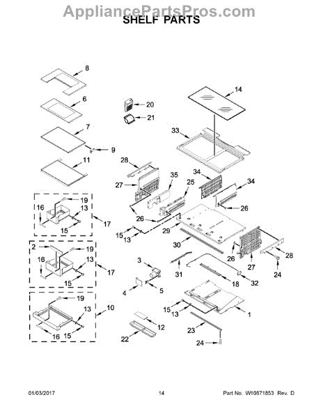 Parts For Whirlpool Wrf993fifm00 Shelf Parts