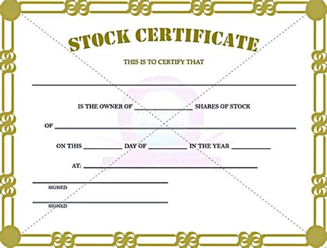 Stock Certificate Template Free in Word and PDF