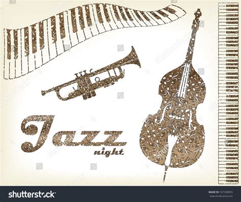 Jazz Instruments Stock Vector 107189855 Shutterstock