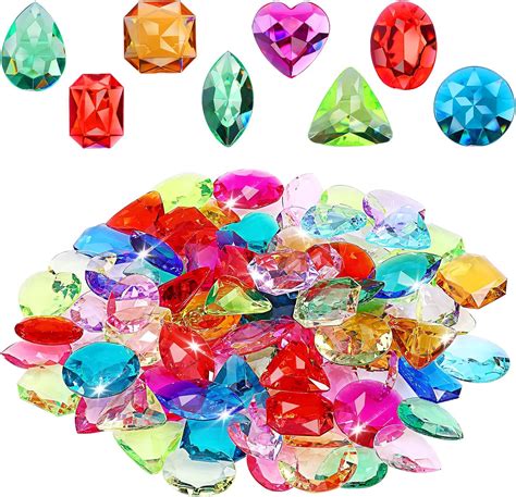 Amazon.com: Toy Gems, 100 Pieces Gemstones for Kids Pirate Treasure ...