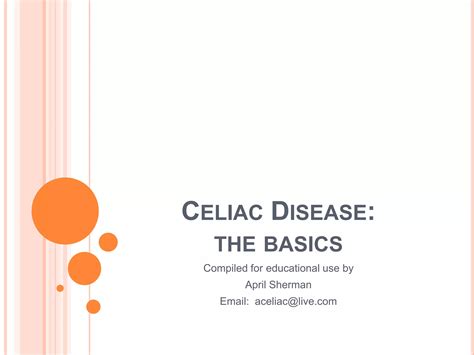 Celiac Disease The Basics Ppt