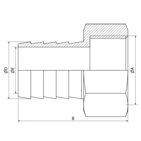 Adaptateur Hexagonal Femelle Cannel Filetage Gaz L En