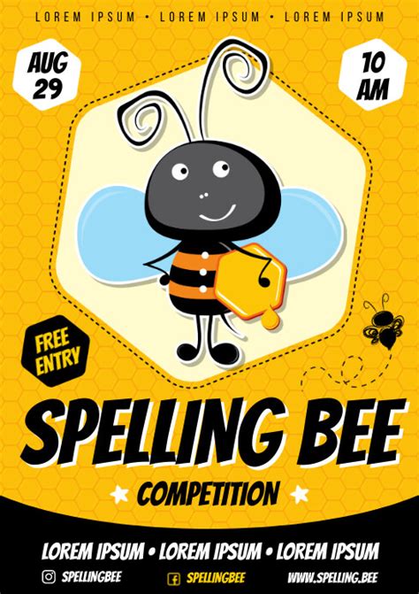 Copy Of Yellow Spelling Bee Contest Poster Postermywall