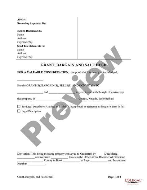 Grant Bargain Sale Deed Form Us Legal Forms