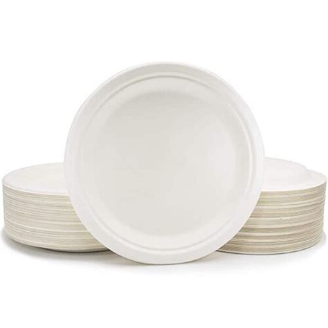 7 Inch Size Round Shaped Eco Friendly Plain Disposable Paper Plates