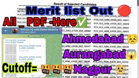 Aro Ahmedabad Aurangabad Nagpur ARMY Agniveer Final Merit List Out