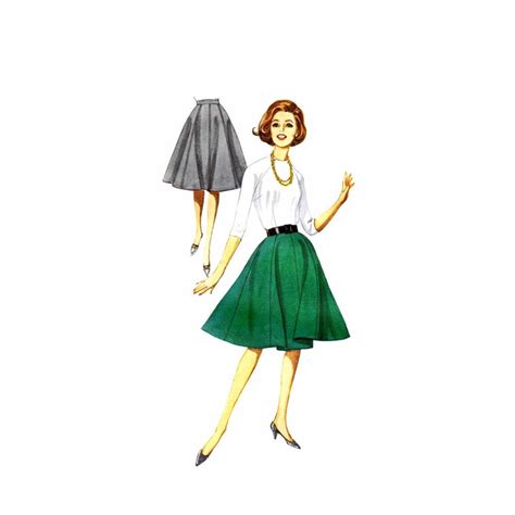 S Misses Eight Gore Full Skirt Butterick Vintage Sewing