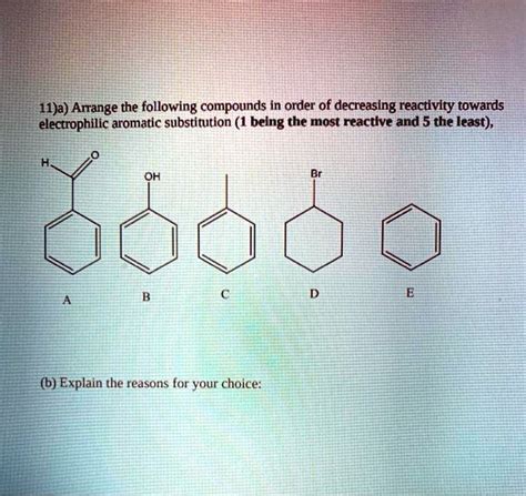 Solved A Arrange The Following Compounds In Order Of Decreasing