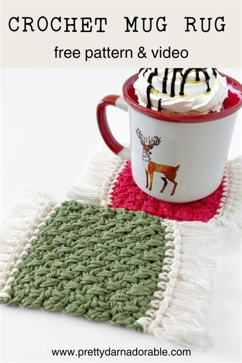 Free Crochet Brighton Crochet Mug Rug Coaster Pattern And Video Pretty