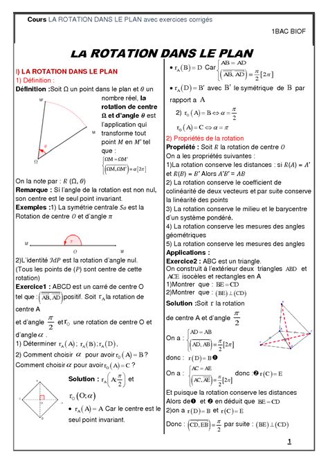 SOLUTION Math Matiques 1er Bac Sciences Cours Et Exemples Et Exercices