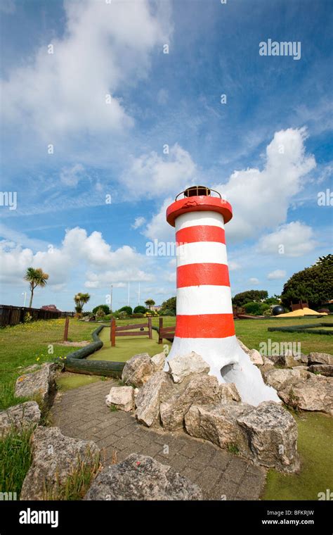 Mini golf model lighthouse, Littlehampton, West Sussex, England, Britain Stock Photo - Alamy