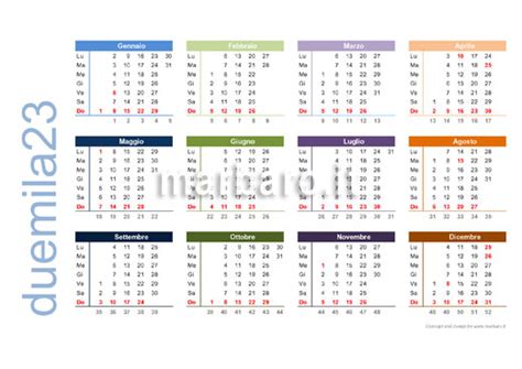 Calendario 2023 Con I Numeri Delle Settimane Da Stampare