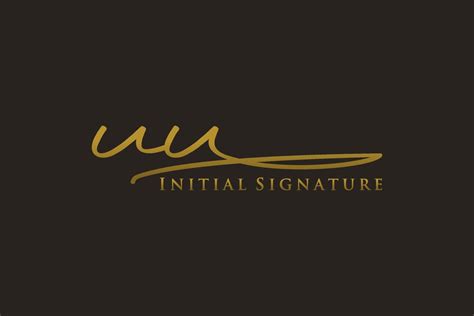 Initial Uu Letter Signature Logo Template Elegant Design Logo Hand