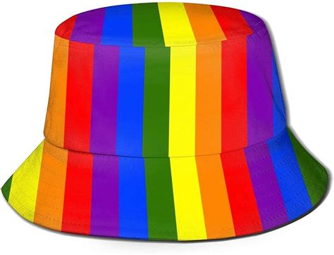 Dhwuiasf Gay Pride Flag Unisex Bucket Hat Flat Top Fisherman Hat