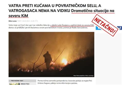 Netačno Kada šumski požar u Osojanu postane dramatična situacija na