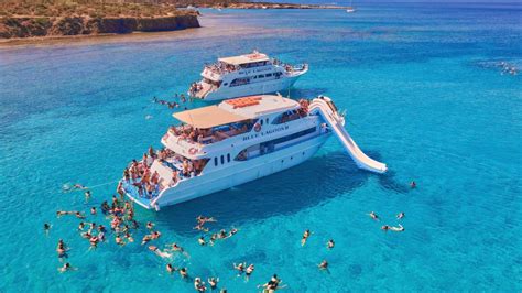 From Paphos Akamas Blue Lagoon Cruise With Water Slide GetYourGuide