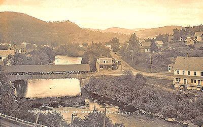 Beecher Falls VT Covered Bridge Birdseye, Drug Store View Clear RPPC Postcard | eBay