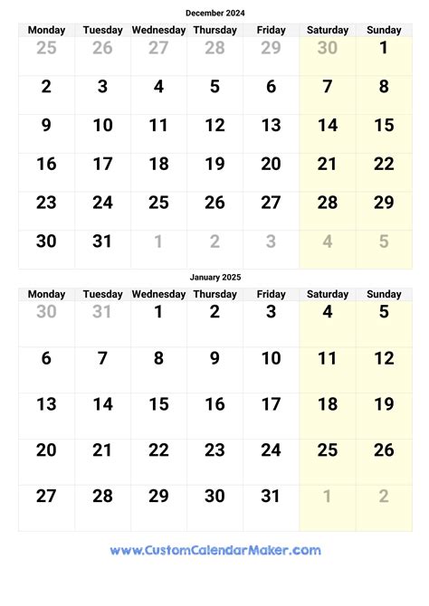 Dec And Jan Calendar 2025 Dara Milzie