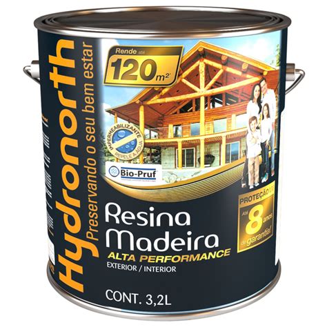 Resina Madeira Alta Performance Brilhante Incolor 3 2L Hydronorth