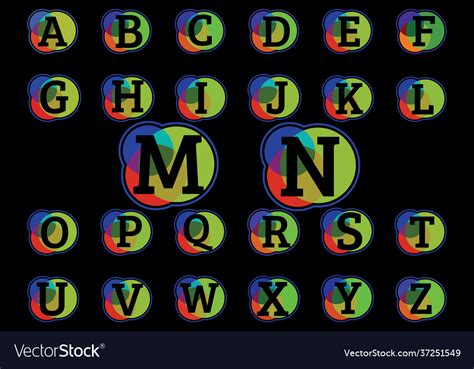 Initial monogram letter in an abstract circle Vector Image