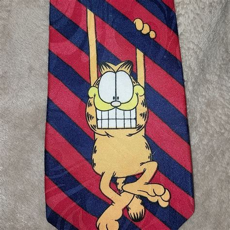 1978 Garfield The Lasagna Eating Cat Hanging Out Tie Gem