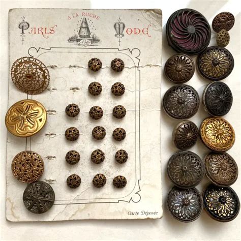 Lot De Boutons Anciens Mm M Tal Ajour Eur