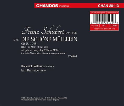 Franz Schubert Die Schöne Müllerin D795 Cd Jpc