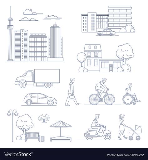 Set Of Various City Design Elements Royalty Free Vector