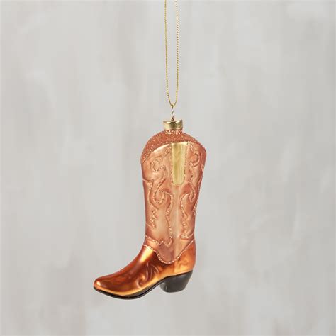 Glass Cowboy Boot Ornament Primitives By Kathy