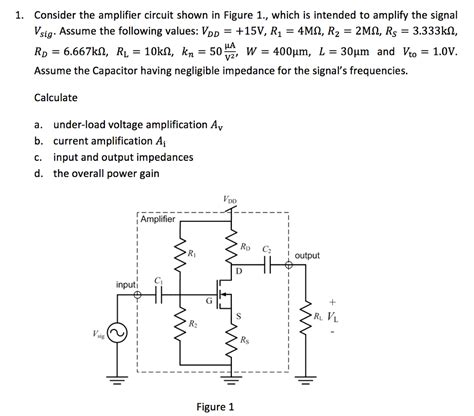 Solved Consider The Amplifier Circuit Shown In Figure 1