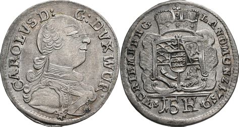 Württemberg 15 Kreuzer 1759 Karl Eugen ss MA Shops