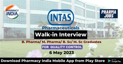 Walk In Interview For B Pharma M Pharma B Sc M Sc For Quality