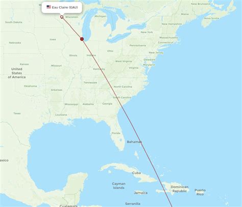 All Flight Routes From Eau Claire To Aruba Eau To Aua Flight Routes