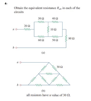 Solved Obtain The Equivalent Resistance Rab In Each Of The Chegg