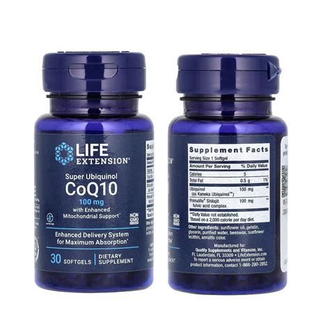 Life Extension Super Ubiquinol Coq With Enhanced Mitochondrial