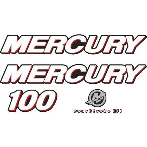 Mercury 100 Hp Four Stroke Efi Outboard Engine Decals Sticker Set