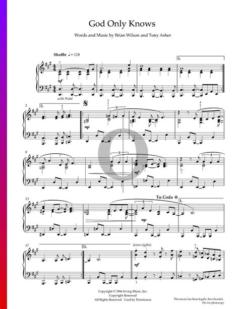 God Only Knows (The Beach Boys) Piano Sheet Music - OKTAV