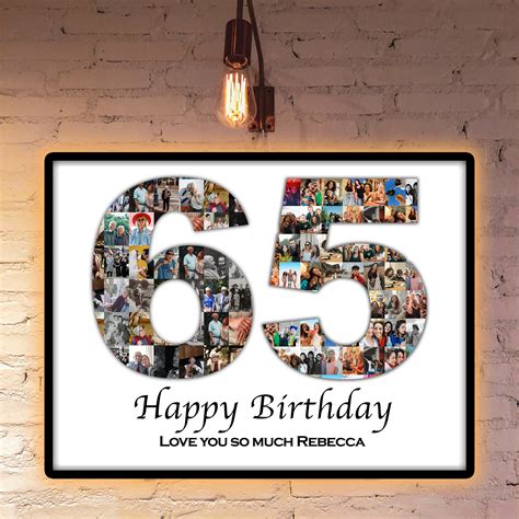 65th Birthday Photo Collage Number Photo Collage 65th Etsy