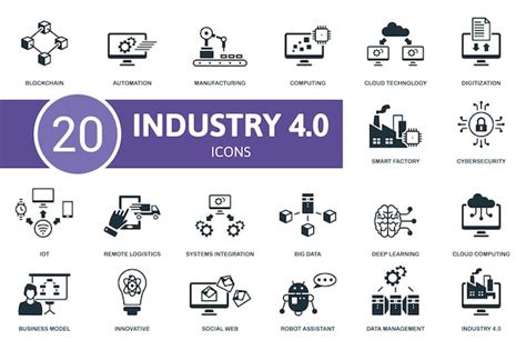 Premium Vector Industry 40 Icon Set Contains Editable Icons Industry