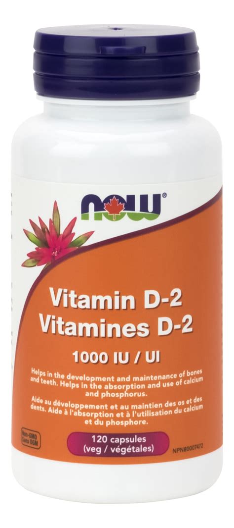 NOW Vitamin D 2 1 000 IU 120 Veg Caps Vegetarian Dry Nature S Care