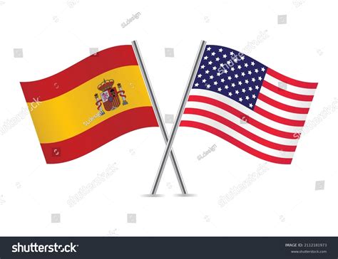 Spain America Flags Spanish American Flags Stock Vector (Royalty Free ...