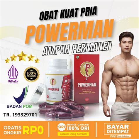 Jual A1 Powerman Obat Kuat Tahan Lama Pria Kapsul Bpom Pasak Bumi Isi