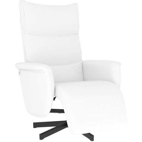 Fauteuil Inclinable Avec Repose Pieds Blanc Similicuir Vidaxl