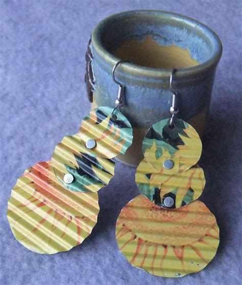 Tin Cans And Rivets Make Earrings Found Object Jewelry How To Make