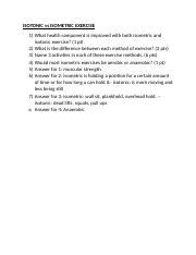 Improving Health Components: Isotonic vs Isometric Exercises | Course Hero